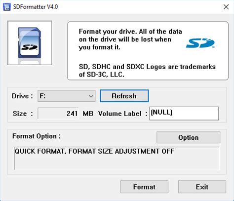 SD Memory Card Formatter